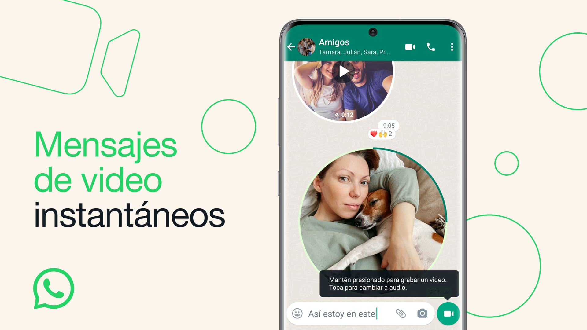 Otra novedad para Whatsapp: llegan los mensajes de video